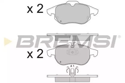 Колодки тормозные дисковые комплект BP3014 BREMSI