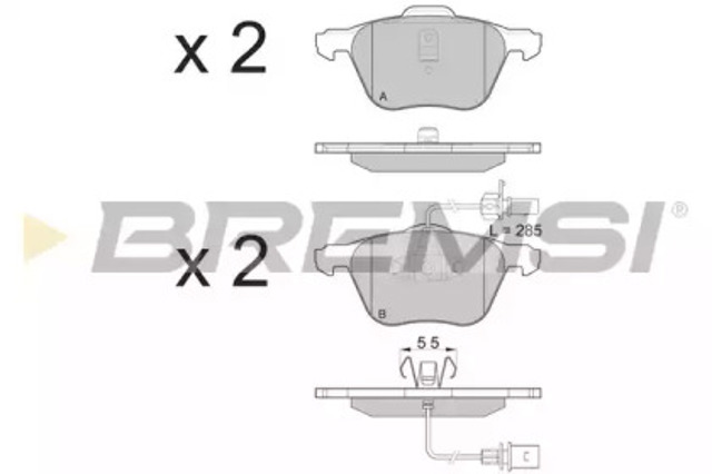 Колодки тормозные дисковые комплект BP3076 BREMSI