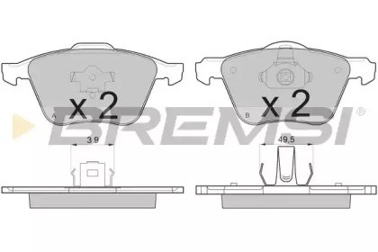 Колодки тормозные передние дисковые BP3187 BREMSI