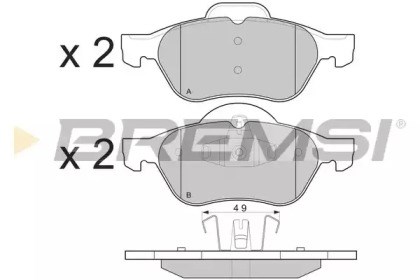 Колодки тормозные передние дисковые BP3264 BREMSI