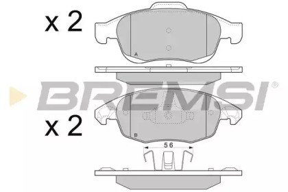 Колодки тормозные дисковые комплект BP3329 BREMSI