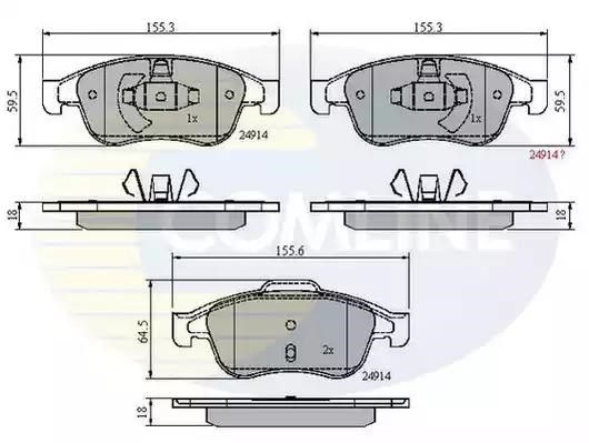 Колодки тормозные дисковые комплект CBP01677 COMLINE