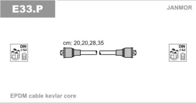 Провода высоковольтные в комплекте E33P JANMOR