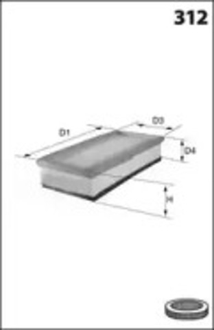 Воздушный фильтр двигателя ELP3897 MECAFILTER