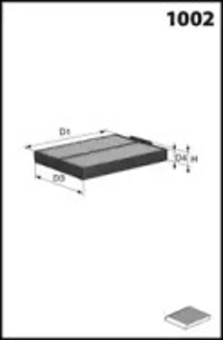 Фильтр салона угольный ELR7208 MECAFILTER