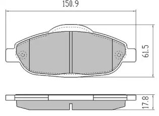 Комплект тормозных колодок FBP-1587