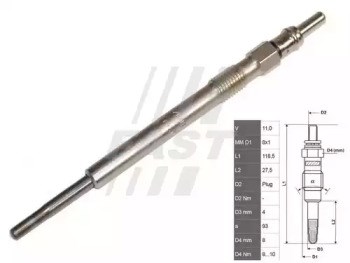 Свеча накала FT82720 FAST