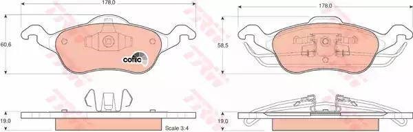 Колодки передние GDB1358 TRW