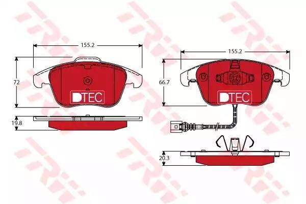 Колодки гальмівні передні, дискові GDB1762DTE TRW