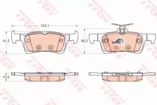 Комплект задних колодок GDB2037 TRW