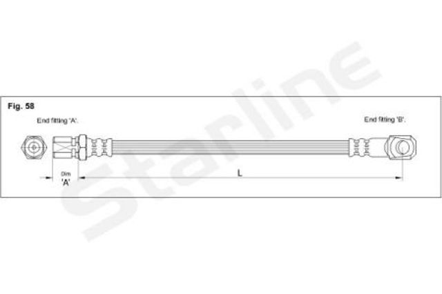 Шланг тормозной передний HABA1203 STARLINE