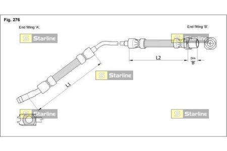 Задний левый тормозной шланг HAE1220 STARLINE