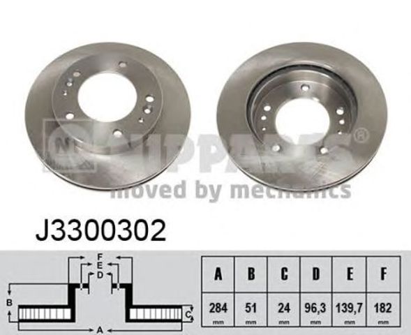 Передний тормозной диск J3300302 NIPPARTS