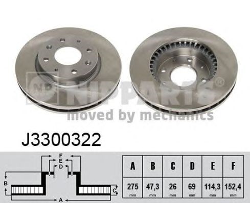 Тормоз дисковый передний J3300322 NIPPARTS