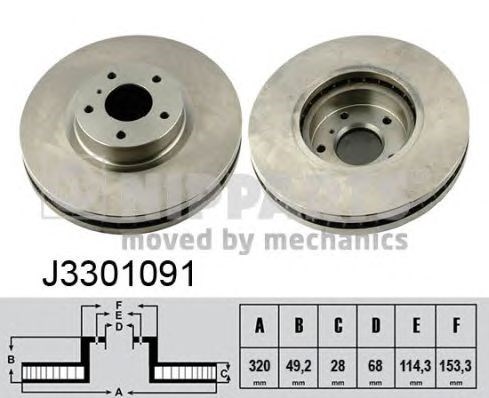 Диск тормозной передний J3301091 NIPPARTS