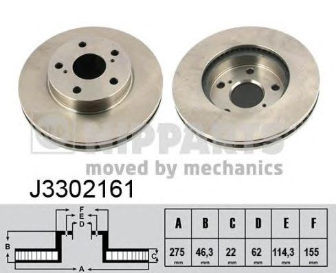 Передний тормозной диск J3302161 NIPPARTS