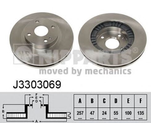 Диск тормозной передний J3303069 NIPPARTS