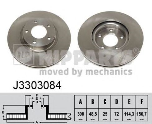 Диск гальмівний передній J3303084 Nipparts