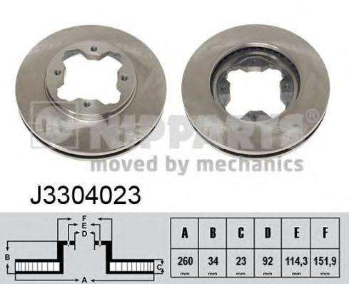 Диск тормозной передний J3304023 NIPPARTS