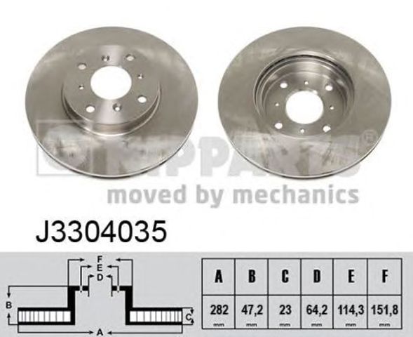 Диск тормозной передний J3304035 NIPPARTS