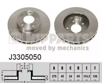 Диск гальмівний передній J3305050 Nipparts