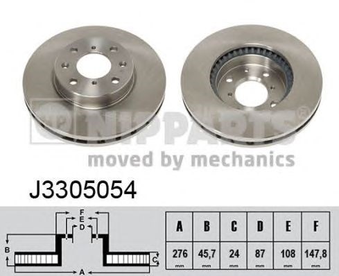 Диск тормозной передний J3305054 NIPPARTS