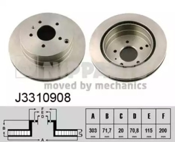 Диск гальмівний задній J3310908 Nipparts