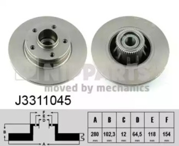 Тормозные диски J3311045 NIPPARTS