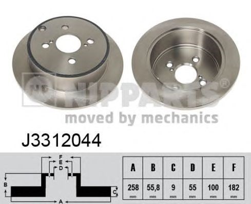 Диск гальмівний задній J3312044 Nipparts