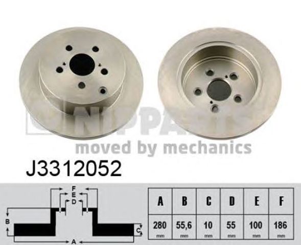 Тормозной диск J3312052 NIPPARTS