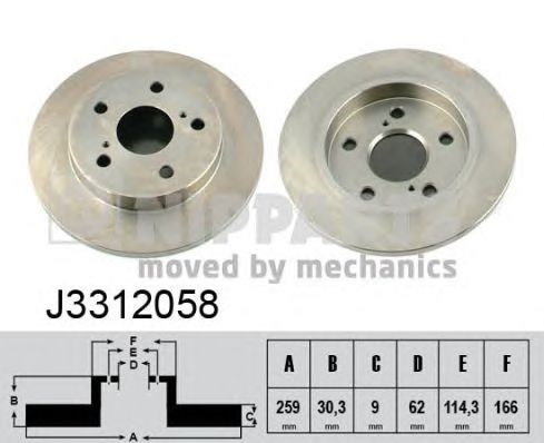 Дисковый тормоз J3312058 NIPPARTS