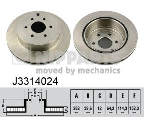 Задний тормозной диск J3314024 NIPPARTS