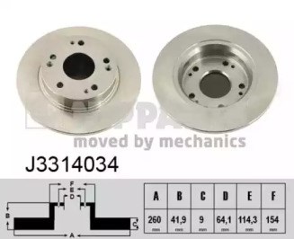 Дисковый тормоз J3314034 NIPPARTS