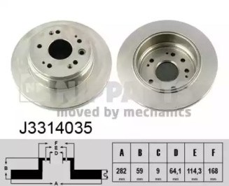 Задний дисковый тормоз J3314035 NIPPARTS