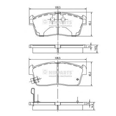 Колодки гальмівні дискові комплект J3608021 Nipparts