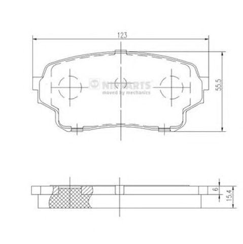 Колодки тормозные передние дисковые J3608027 NIPPARTS