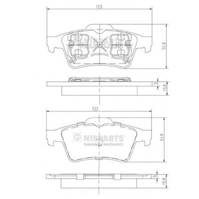 J3611045 NIPPARTS Колодки тормозные задние дисковые купить в Николаев