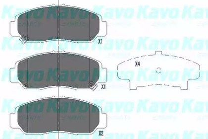 Колодки гальмівні передні, дискові KBP2037 Kavo Parts