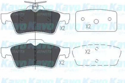 Колодки гальмові задні, дискові KBP6554 Kavo Parts