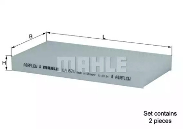 Фильтр воздушный отопителя LA674S MAHLE