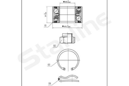 Підшипник маточини передньої LO00915 Starline