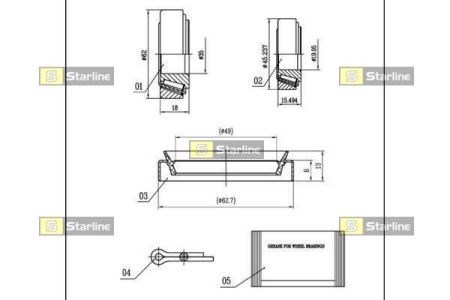 Подшипник передней ступицы LO01465 STARLINE
