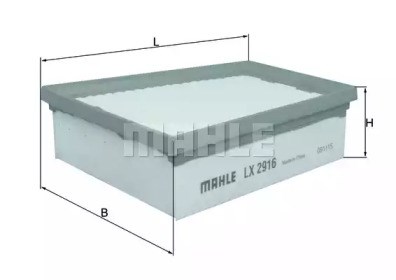 Воздушный фильтр двигателя LX2916 MAHLE