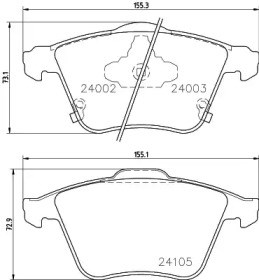 Колодки тормозные дисковые комплект MDB2768 MINTEX