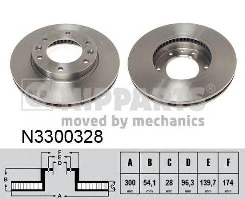 Гальмо дискове переднє N3300328 Nipparts