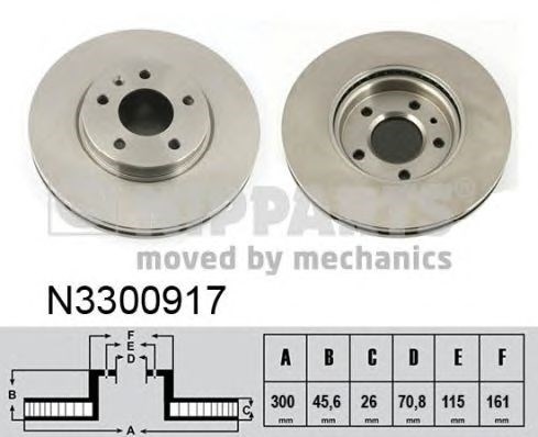 Диск гальмівний передній N3300917 Nipparts