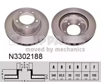 N3302188 NIPPARTS Диск тормозной передний купить в Ровно