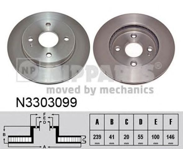 Тормоз дисковый передний N3303099 NIPPARTS
