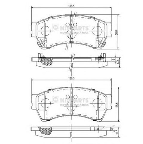 NIPPARTS N3603071 Передние тормозные колодки в наличии Черкассы
