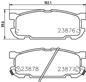 Задние дисковые колодки NP5027 NISSHINBO